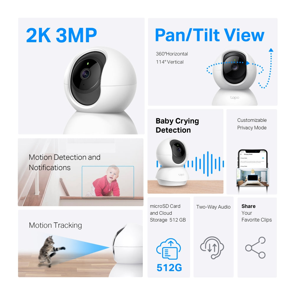 Tapo C210-Pan/Tilt Home Security Wi-Fi Camera