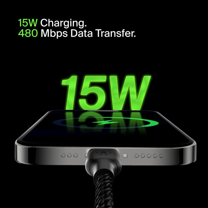 Braided USB-C to USB-A Cable (1m / 3.3ft, Black)