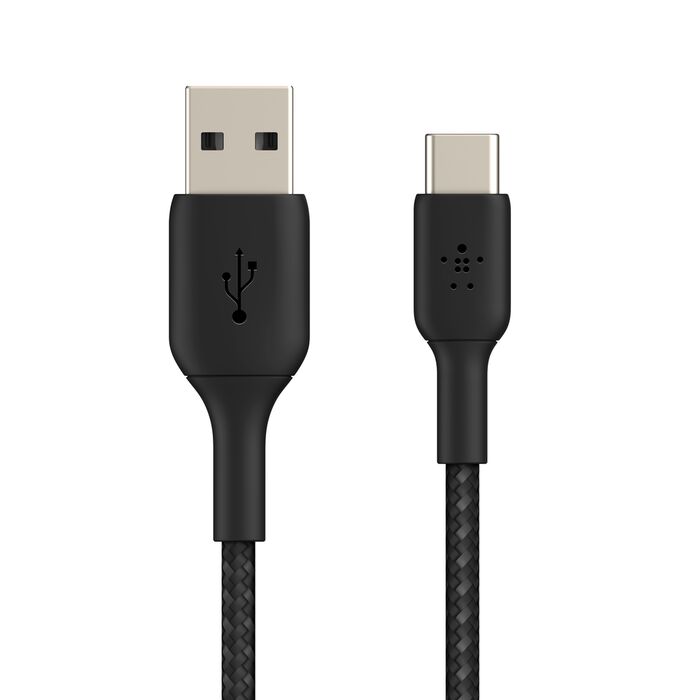 Braided USB-C to USB-A Cable (1m / 3.3ft, Black)