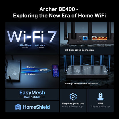 Archer BE400 Dual Band WiFi Router