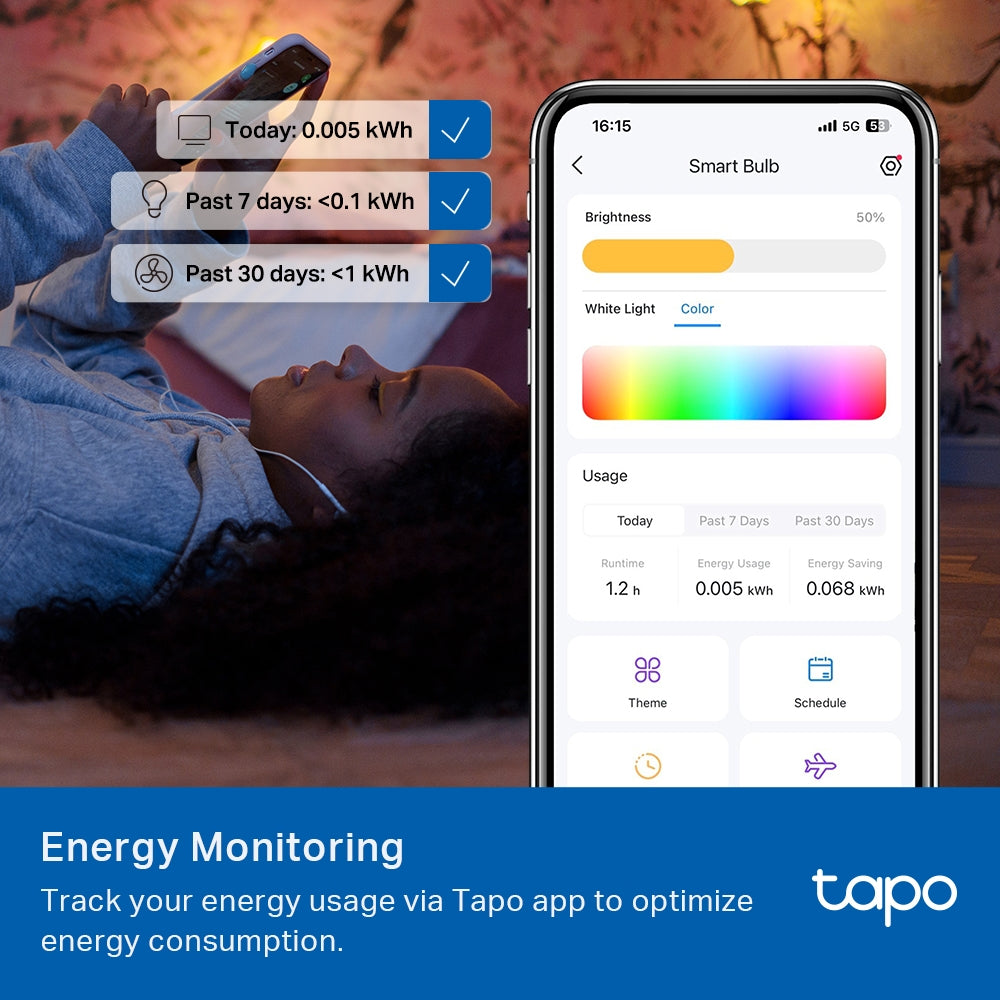 Tapo L535E-Smart WiFi Light Bulb, Multicolor