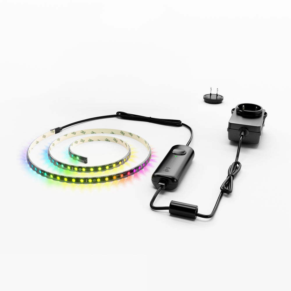 Twinkly Line 90 LED RGB Starter Black Wire Plug (1.5m Starter Kit)