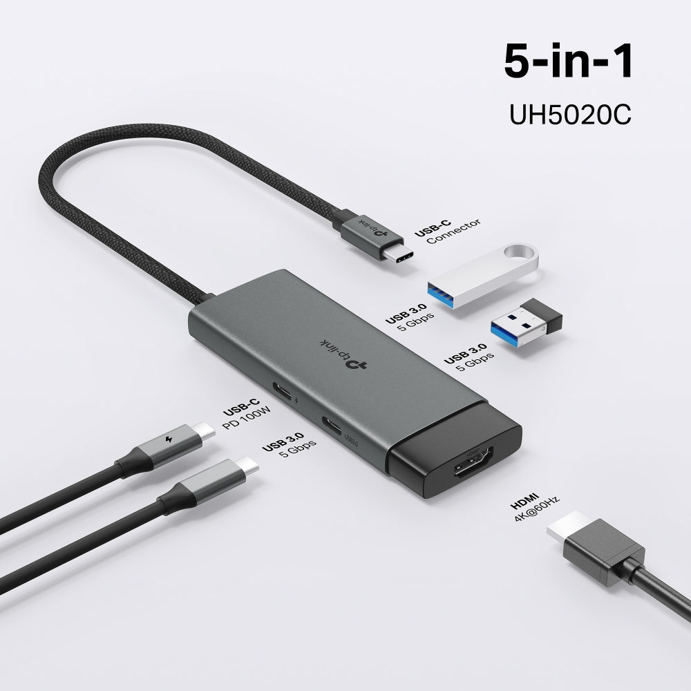 UH5020C-USB Type-C 5 in 1 Hub